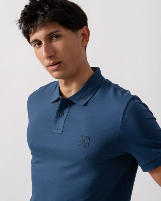 BOSS Orange Camisa Polo Slim Fit de Algodón Stretch para Hombre con Parche de Logo - Image 2