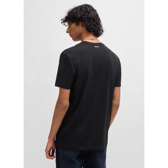 Men's Hugo 2 Pack of V-Neck T-Shirts in Black - Image 4