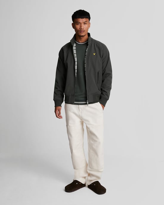 Chaqueta softshell gris metalizado con emblema de la marca Lyle & Scott - Image 2