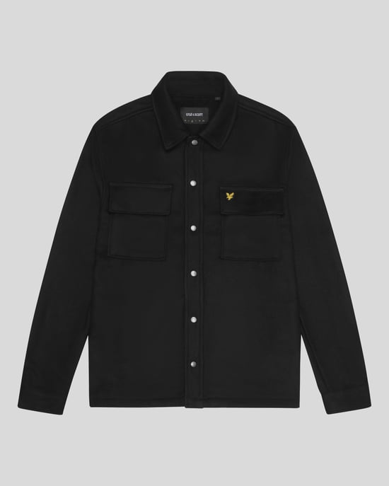 Chaqueta sobrecamisa lisa en negro azabache de Lyle & Scott - Image 5