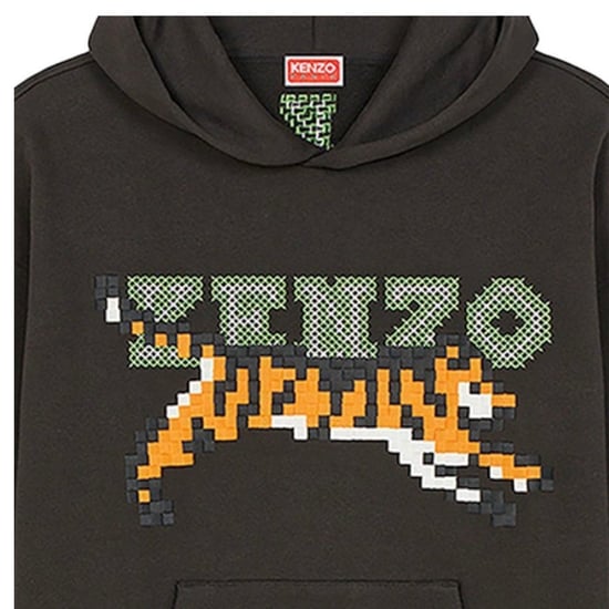 Kenzo Paris Digital Tiger Design sudadera con capucha negra - Image 3