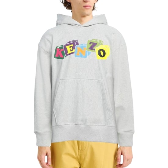 Kenzo sudadera con capucha gris con logo en bloques de colores - Image 3