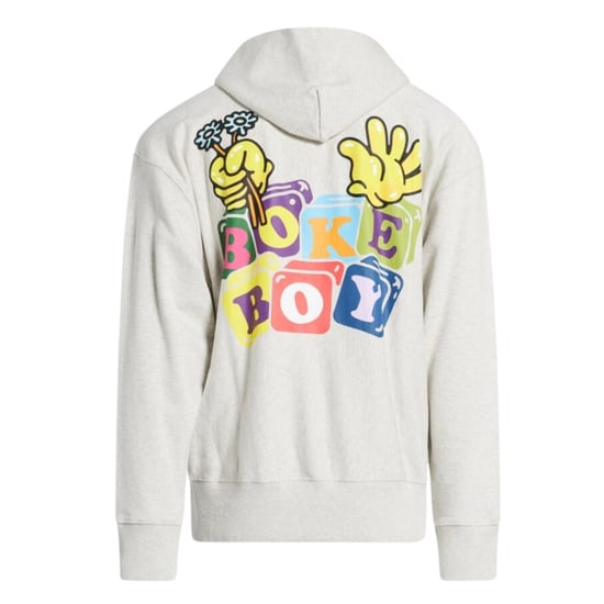 Kenzo sudadera con capucha gris con logo en bloques de colores - Image 4