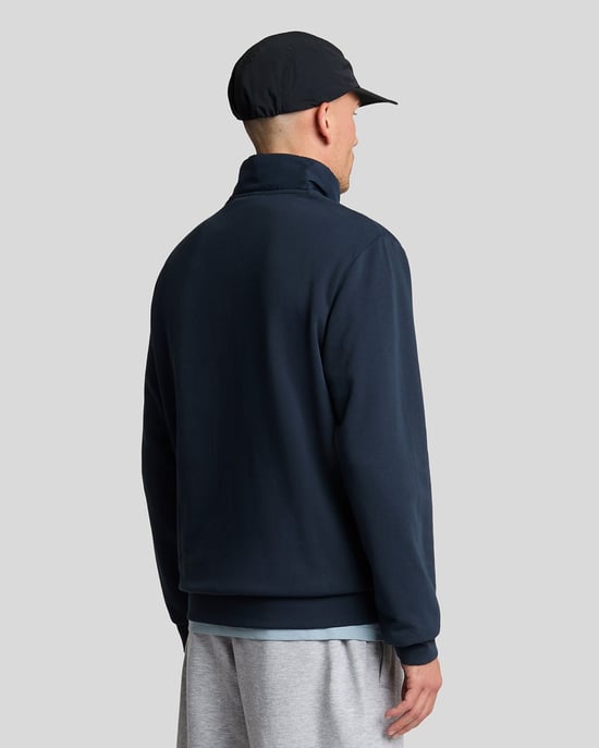 Sudadera con media cremallera azul marino acolchada híbrida de Lyle & Scott - Image 3