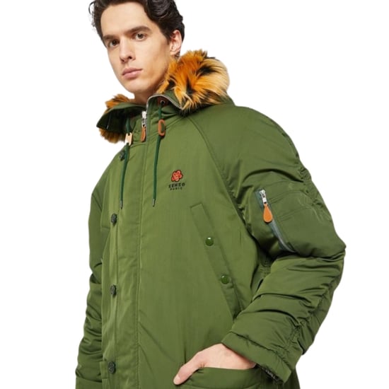 Kenzo Parka Acolchada Chaqueta Verde Caqui Oscuro - Image 4