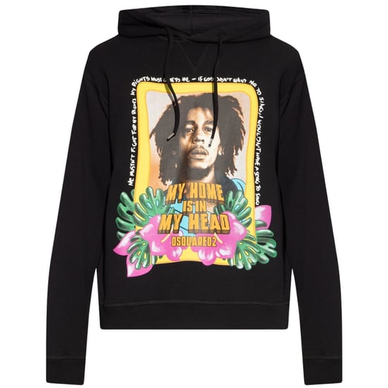 Dsquared2 Cool Fit Bob Marley Logo sudadera con capucha negra - Image 1