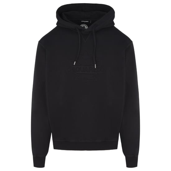 Dsquared2 Cool Fit sudadera con capucha negra con logo de hoja de arce en relieve - Image 1
