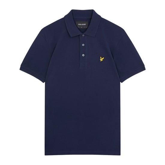 Lyle & Scott Navy Short Sleeve Cotton Pique Polo Shirt - Image 5