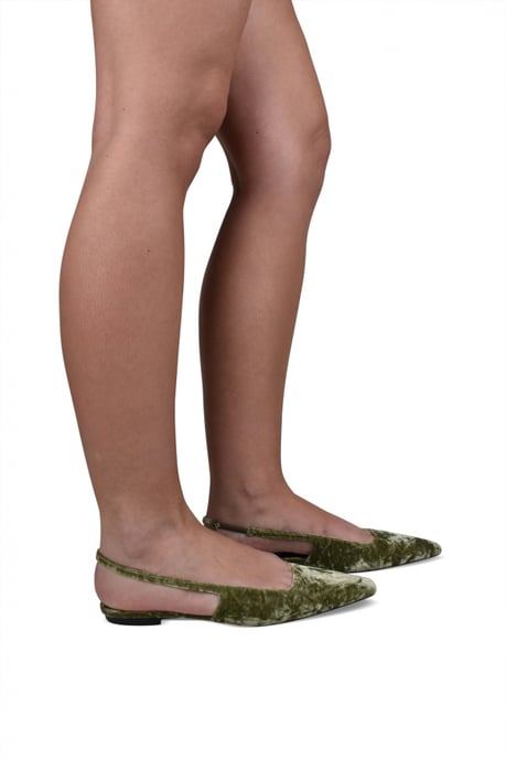 Saint Laurent Bailarinas Blade Verde - Image 2