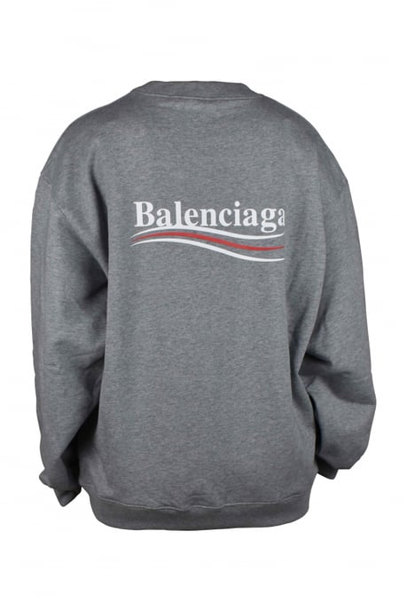 Balenciaga Sudadera Political Gris - Image 3