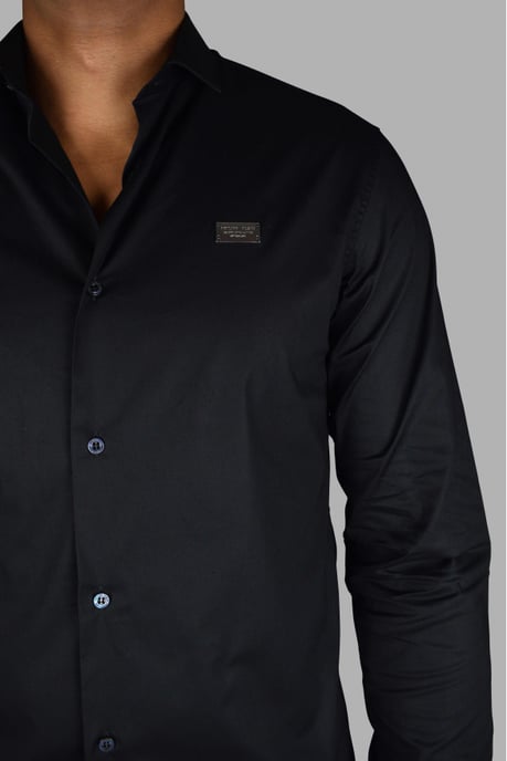 Philipp Plein Camisa Diamond Cut LS Iconic Negro - Image 3