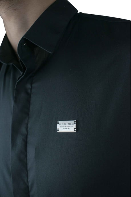Philipp Plein Camisa Diamond Cut LS Iconic Negro - Image 2