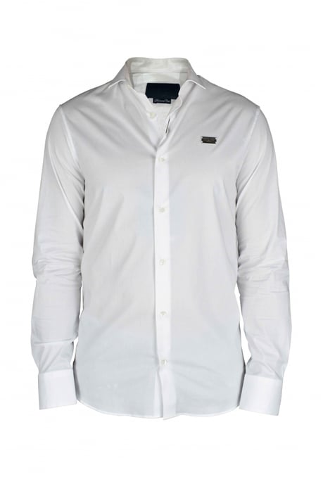 Philipp Plein Camisa Diamond Cut LS Iconic Blanco - Image 1