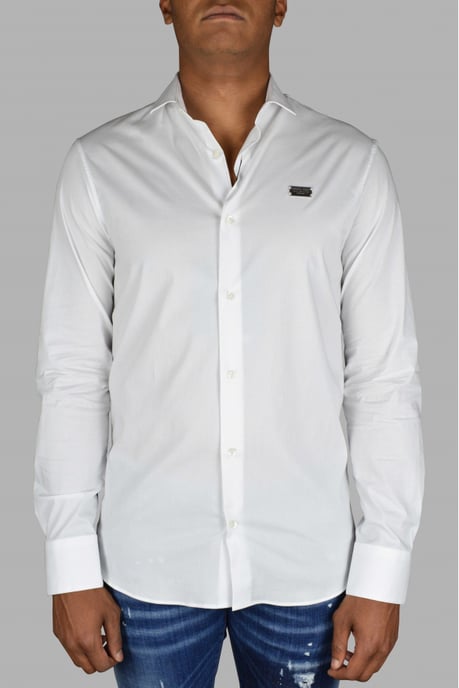 Philipp Plein Camisa Diamond Cut LS Iconic Blanco - Image 2