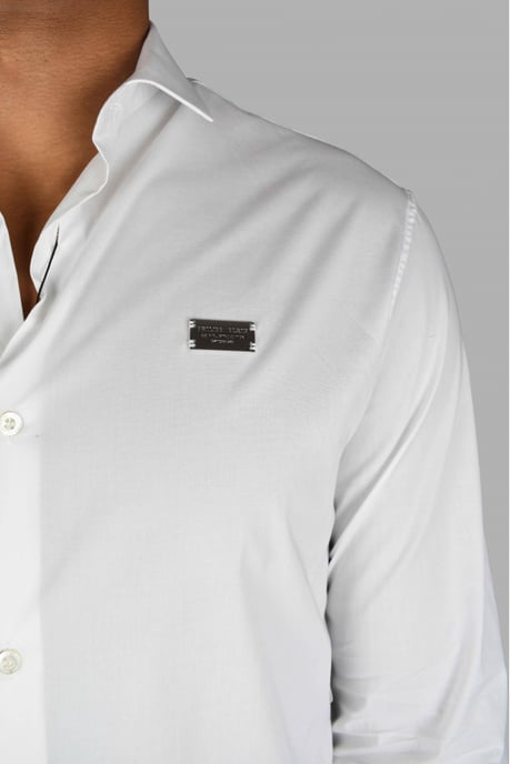 Philipp Plein Camisa Diamond Cut LS Iconic Blanco - Image 3