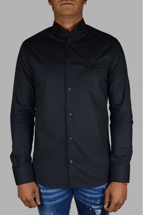Philipp Plein Camisa Diamond Cut LS Skull Negro - Image 2
