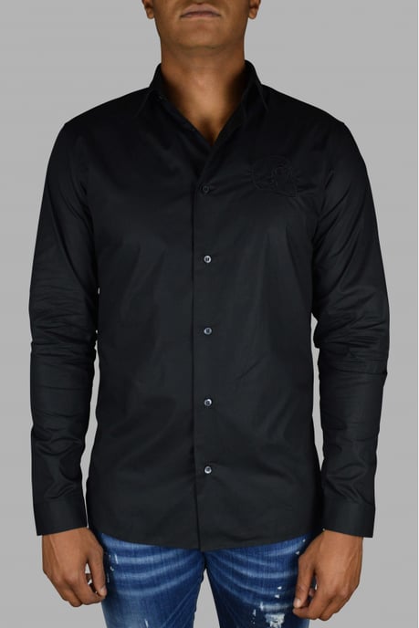 Philipp Plein Camisa Gold Cut LS Skull Negro - Image 2