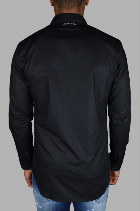 Philipp Plein Camisa Gold Cut LS Skull Negro - Image 4