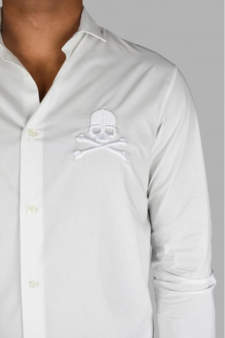 Philipp Plein Camisa Diamond Cut LS Skull Blanco - Image 3