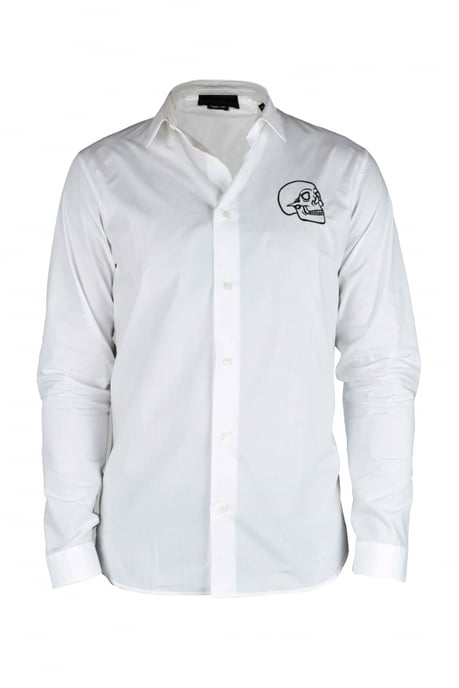 Philipp Plein Camisa Gold Cut LS Skull Blanco - Image 1
