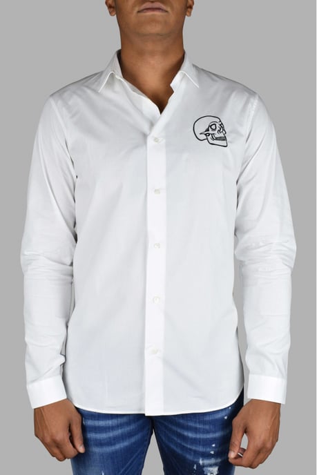 Philipp Plein Camisa Gold Cut LS Skull Blanco - Image 2