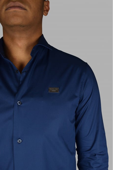 Philipp Plein Camisa Diamond Cut LS Iconic Azul - Image 3