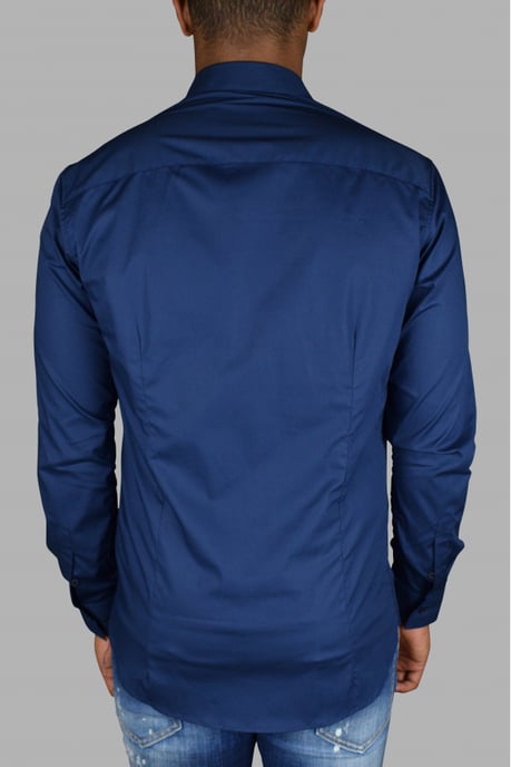 Philipp Plein Camisa Diamond Cut LS Iconic Azul - Image 4