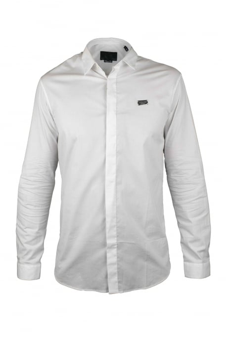 Philipp Plein Camisa Diamond Cut LS Iconic Blanco - Image 1