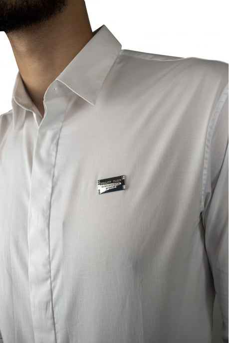 Philipp Plein Camisa Diamond Cut LS Iconic Blanco - Image 3