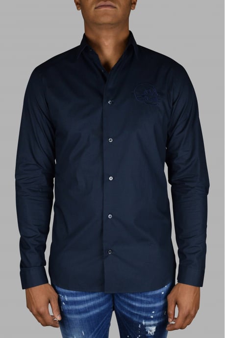 Philipp Plein Camisa Gold Cut LS Skull Azul - Image 2