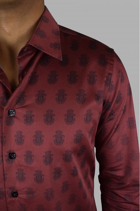 Billionaire Camisa LS Milano All over Burdeos - Image 3