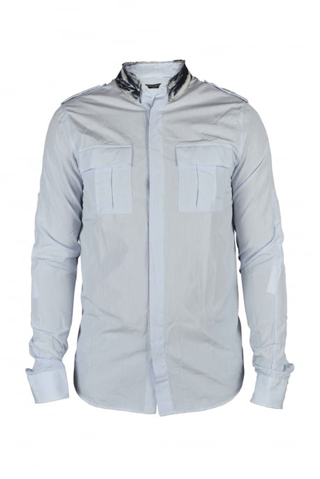 Balmain Camisa con cuello vaquero Azul - Image 1