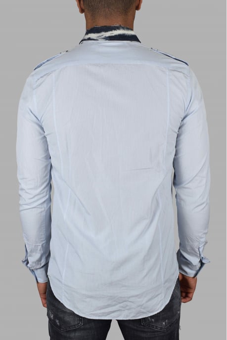 Balmain Camisa con cuello vaquero Azul - Image 3