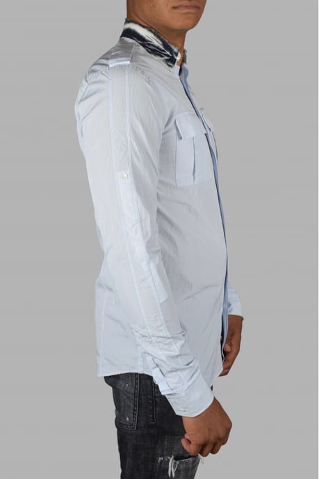 Balmain Camisa con cuello vaquero Azul - Image 4