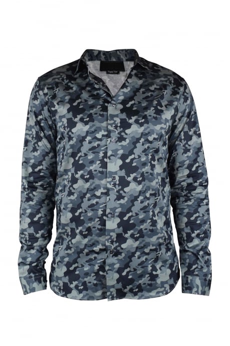 Philipp Plein Camisa LS Camouflage Gris - Image 1