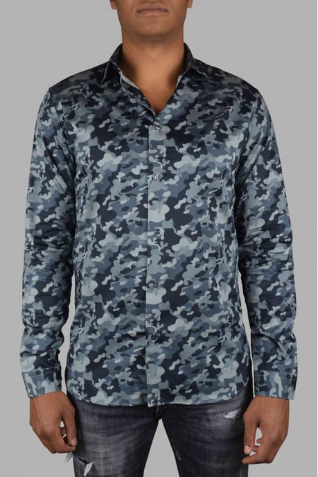 Philipp Plein Camisa LS Camouflage Gris - Image 2