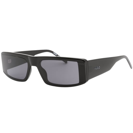 Gafas de sol negras con lentes rectangulares grises de Hugo Boss - Image 2