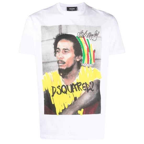 Dsquared2 Cool Fit camiseta blanca con logotipo de Bob Marley - Image 1