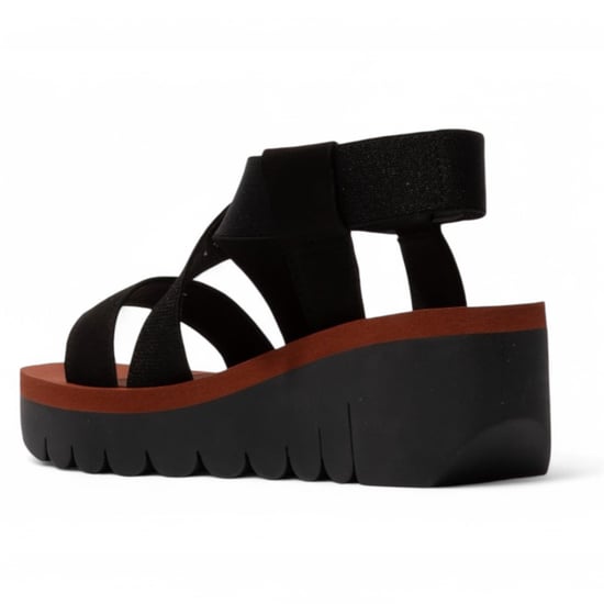 Sandalias de plataforma con cuña y alpargatas de piel Cupido en color ladrillo negro YABI922FLY para mujer de Fly London - Image 3