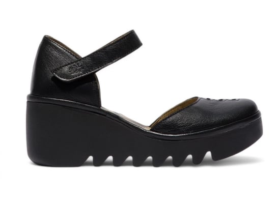 Sandalias de cuña con tiras y tacón de alpargatas Fly London BISO305FLY para mujer, color negro - Image 1
