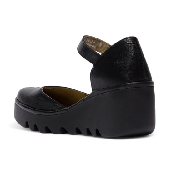 Sandalias de cuña con tiras y tacón de alpargatas Fly London BISO305FLY para mujer, color negro - Image 3