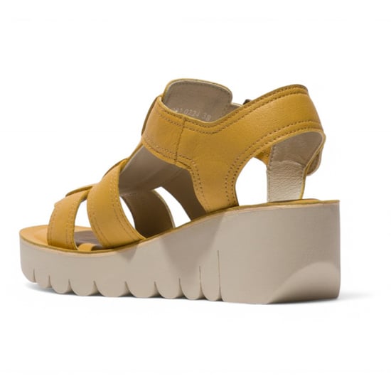 Sandalias de piel con cuña y plataforma tipo alpargatas amarillas Bumblebee YUDD236FLY para mujer de Fly London - Image 3