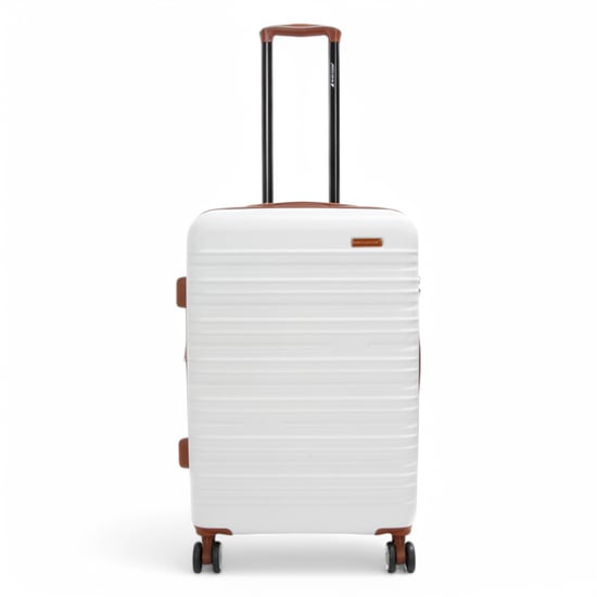 Maleta rígida expandible de ABS de 8 ruedas en color blanco crema, resistente, para viajes y vacaciones. - Image 6
