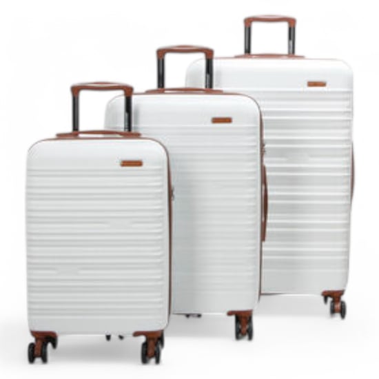 Maleta rígida expandible de ABS de 8 ruedas en color blanco crema, robusta, juego de equipaje de viaje - Image 4