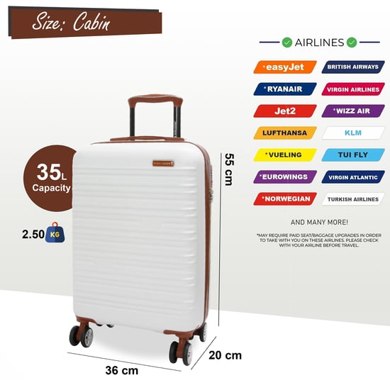 Maleta rígida expandible de ABS de 8 ruedas en color blanco crema, robusta, juego de equipaje de viaje - Image 5