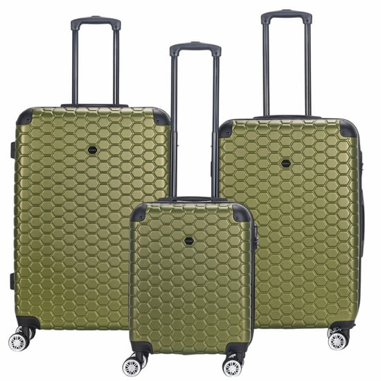 Maleta rígida expandible de ABS verde con 8 ruedas para viaje, vacaciones y cabina - Image 1