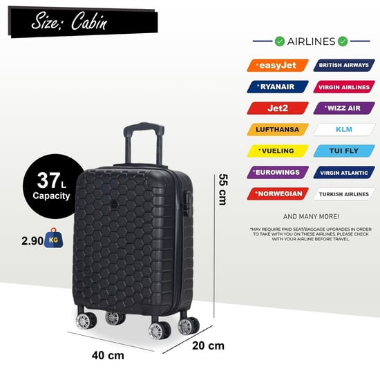 Maleta rígida expandible de ABS con 8 ruedas, color negro, para viaje, vacaciones - Image 4