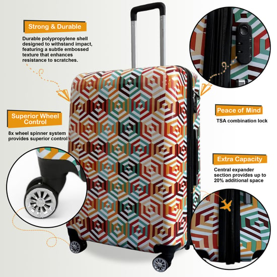 Maleta rígida expandible con estampado degradado de 8 ruedas y colores vibrantes - Image 3