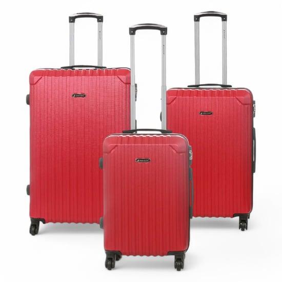 Maleta de cabina rígida de ABS roja con 8 ruedas para viaje - Image 1