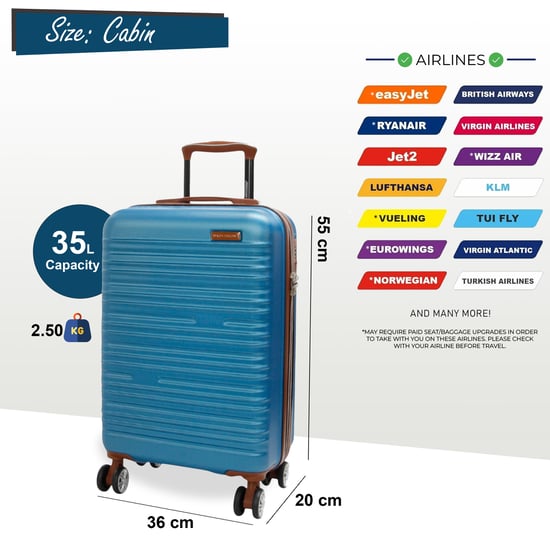 Maleta rígida expandible de ABS azul con 8 ruedas, resistente, para viajes y vacaciones - Image 4